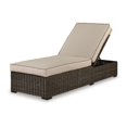 thumbnail image 5 of Waga 77 Inch Outdoor Chaise Lounger- Cushioned- Brown Resin Wicker- Beige, 5 of 8