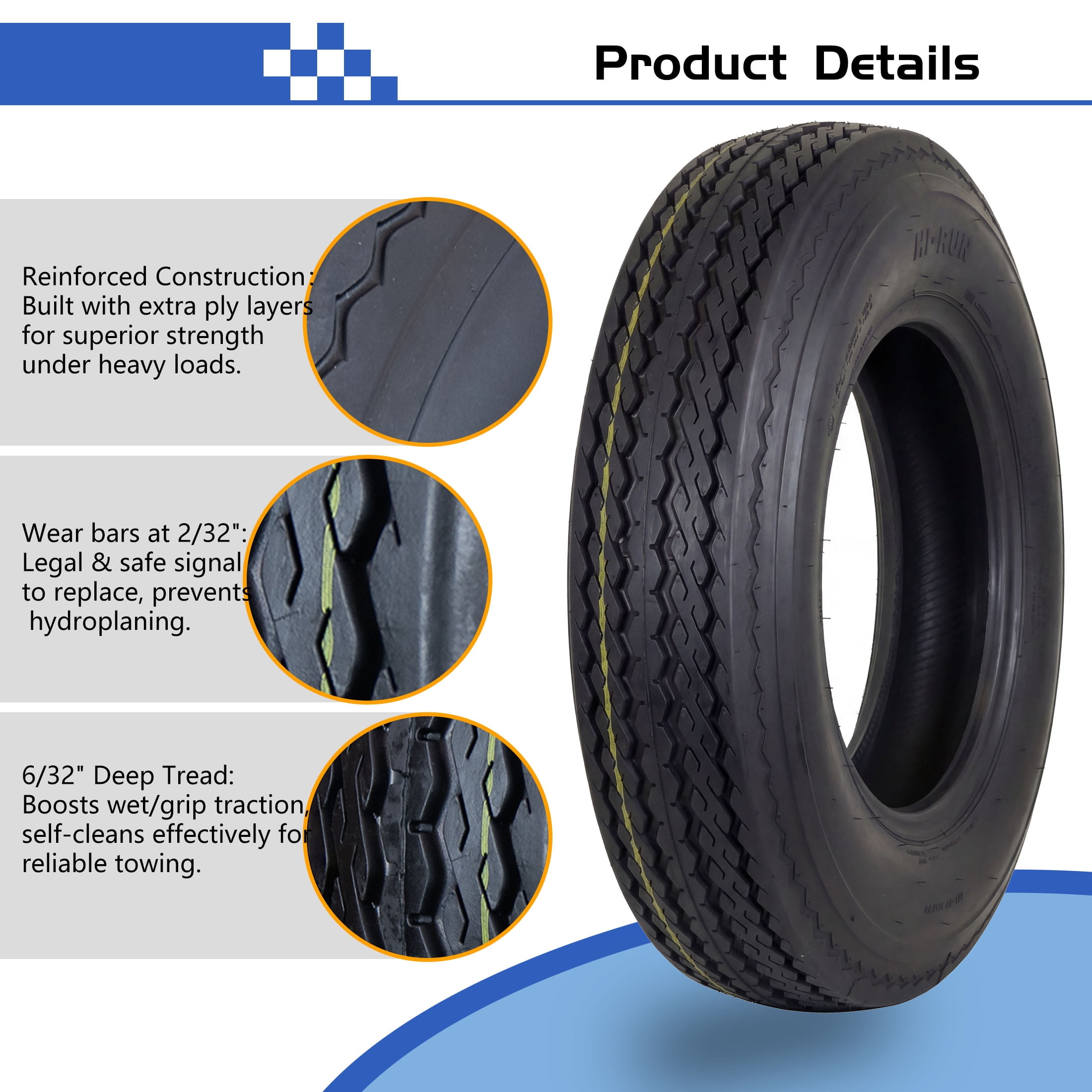 Hi-Run SU02 4.80-12 4PR TL Trailer Tire