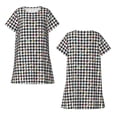 thumbnail image 3 of Kuqiui Black And White Houndstooth Pattern Women's Short-sleeved Nightgown,Casual Sleep A-line Sleepwear Comfy Sleepshirt,Cute Breathable Nightdress Ruffle - Large, 3 of 7