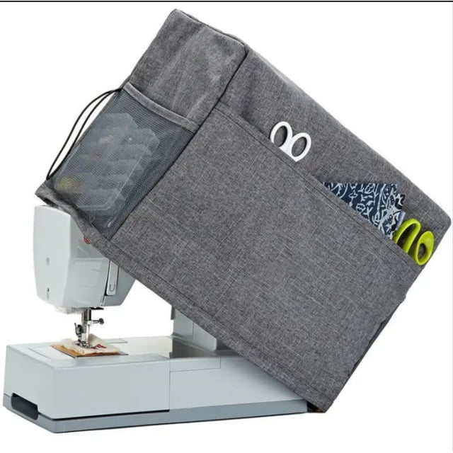 Funda para máquina de coser, funda protectora con bolsillos de almacenamiento esenciales, funda para máquina de coser, funda antipolvo Compatible con la mayoría