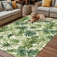 thumbnail image 2 of Fsddascl Green Palm Leaf Outdoor Rug for Patio/Deck/Porch, Non-Slip Large Area Rug 4 x 6 Ft, Summer Botanical Watercolor Indoor Outdoor Rugs Washable Area Rugs, Reversible Camping Rug Carpet Runner, 2 of 5