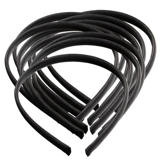 Diademas de Plástico Hugo para el cabello 10 piezas negro