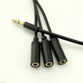 thumbnail image 2 of FOR 10pcs Black 3.5mm Stereo Male Plug 3 Pole to 3x 1/8 3.5mm Stereo 3 Pole Jack Female Audio AUX Splitter Cable Cord 50cm, 2 of 2