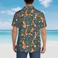 thumbnail image 4 of Pofeuu Wolf Fox In Flower Forest Print Hawaiian Shirt for Men Sleeves Casual Button Down Summer Beach Dress Shirts T-Shirts,Small, 4 of 7