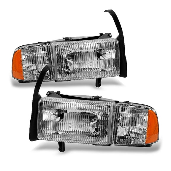AKKON - For Dodge Ram Pickup 1500 2500 3500 Headlights w/ Corner Replacement Driver   Passenger Side Pair Set