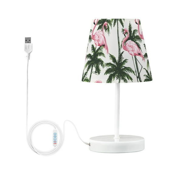 LED Desk Lamp Flamingos and Palm Trees Table Nightstand Lamps with 3 Color Temperatures for Home Bedroom Living Room Decor 6x11