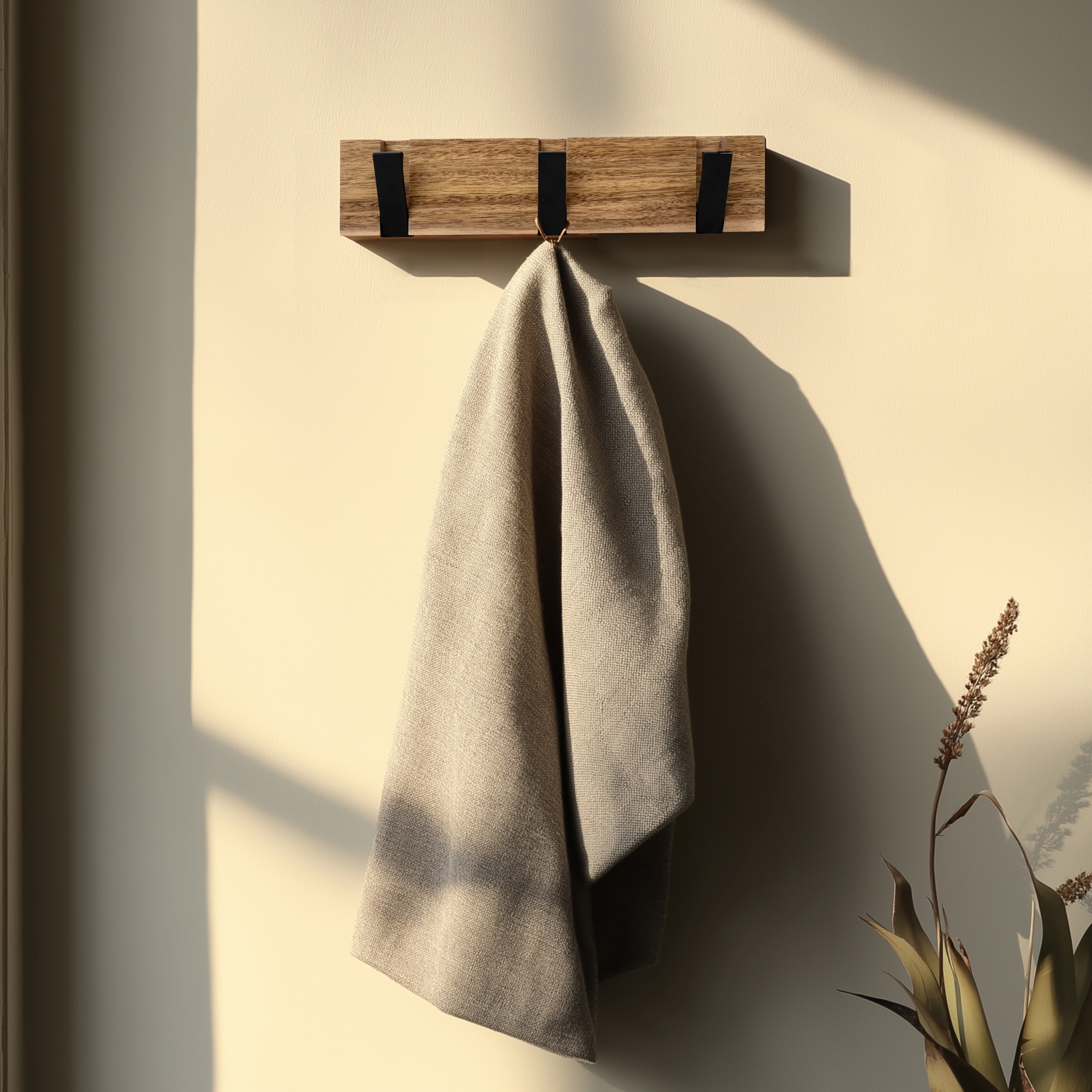 Mainstays 12" 3 Hook Collapsible Wood & Metal Hookboard