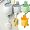 thumbnail image 3 of tkerinse Turtle Toothbrush Holder, Wall Mounted Turtle Shower Caddy Hanging Organizer, Self Adhesive Toothbrush Storage Box, Non Punching Floating Rack with Hanging Hook for Kitchen Bathroom, 3 of 7