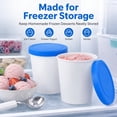 thumbnail image 3 of Premium Ice Cream Containers (2 Pack - 1 Quart Each) Perfect Freezer Storage Tubs Container with Silicone Lids for Ice Cream, Sorbet and Gelato - Blue, 3 of 9
