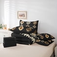 thumbnail image 6 of Manfei Ancient Aztec Theme 7 Pieces Bedding Comforter Set,Vintage Rhombus Triangle Full Bedding Set,Beige Brown Black Fitted Sheet Flat Sheet For Teens,Ultra Soft Home Decor Reversible, 6 of 8