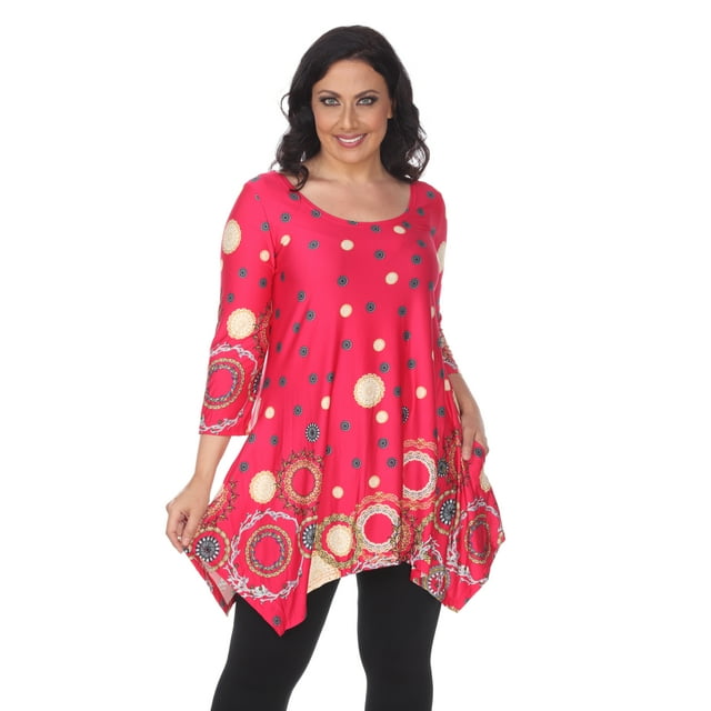 White Mark Women's 3/4 Sleeve Erie Tunic Top
