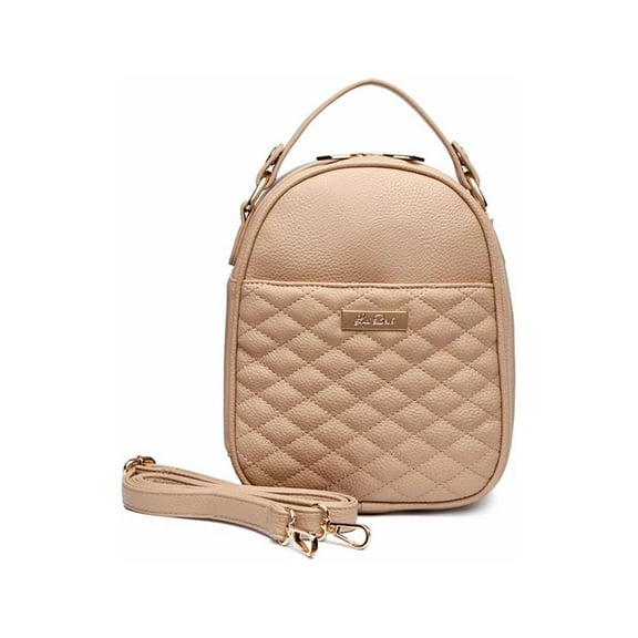 Luli Bebe Monaco Snack Bag Unisex Shoulder Storage Bag Stylish Vegan Leather | Latte Brown