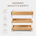 thumbnail image 5 of Comfy Cubs Baby Changing Table with Two Open Shelves for Storage - Natural Wood with White Legs, 5 of 7