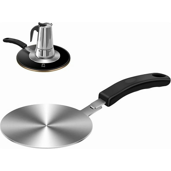 Heat Diffuser Plate for Gas Electric Cooktop, Induction Adapter Simmer Plate, Gas Stove Converter Disk with Detachable Handle(5.5Inch)
