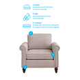 thumbnail image 2 of Mjkone Soft Fabric Couches Set for Living Room, Including Three Seat Sofa, Single Sofa for Apartment Furniture Set, Beige, 2 of 6