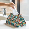 thumbnail image 6 of Uemuo Colorful Hawaii Palms Pattern Tissue Box Cover Holder, Triangle with Bottom Belt - PVC Leather Decorative Organizer for Tabletop, Bathroom, Car, Office, 6 of 9