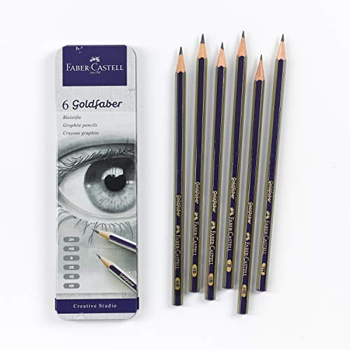 6 Graphite Pencils Graphite Sketch Pencil Set 2H, HB, B, 2B, 4B, 6B 