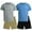 Riviera/Heather Grey, variant on Boys Short Set - 4 Piece Short Sleeve Active Shirt and Tech Hybrid Boys Shorts Set (8-12)