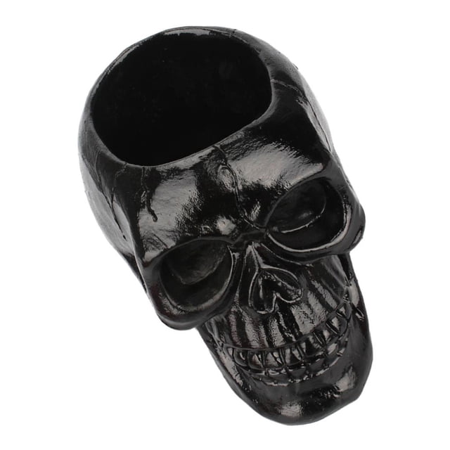 Black Skull Makeup Brush Storage Box Pen Holder Craft Desk Decor Halloween Gift