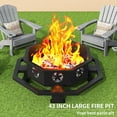 thumbnail image 7 of 43 inch Fire Pit, Outdoor Wood Burning Fire Pit Octagonal Heavy Duty Firepit for Camping, Backyard, Patio, Black, 7 of 7
