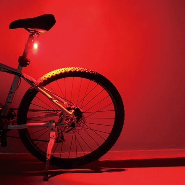 USB Charging Bicycle Lamp, 12 Lighting Mode Lightweight Rechargeable Bike Taillight for Night Riding, Red/White
