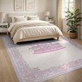 thumbnail image 3 of ODIKA 8'x10' Washable Area Rug Non-Shedding, Easy Care, Round Pastel Carousel Motif Interlocking Scroll Traffic Storybook for King Size Bedroom Under Bed, Master Suite, 3 of 7