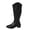 Black, variant on SAWOBUUN Womens Wide Width Knee High Boots Pointed Toe Back Zipper Block Heel Faux Leather Comfortable Pull On Fashion Winter Boots