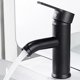 thumbnail image 3 of Grifo negro mate, grifo mezclador de cobre para lavabo de baño, grifo de agua fría y caliente mate, grifo de diseño retro elegante, grifo de palanca de un solo orificio, grifo de lavabo, 3 of 3