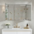 thumbnail image 3 of ANGELES HOME 36" x 30" Medicine Cabinet with Mirror, Rectangular Bathroom Mirror Cabinet with 6 Adjustable Glass Shelves, Aluminum Body, Recessed or Surface Mount Mirror Medicine Cabinet, Double Door, 3 of 12