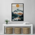 thumbnail image 3 of IDEA4WALL Framed Canvas Print Wall Art Vibrant Sun Mountain Range Gradient Landscape Art Nature Wilderness Illustrations Decorative Bohemian Multicolor Mid-Century Modern Decor - 16"x24" Black, 3 of 5