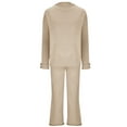 thumbnail image 2 of up to 60% off Gifts Usmixi Women's Two Piece Outfits Sweater Sets Long Sleeve Knit Pullover and Wide Leg Pants Lounge Sets Winter Casual Solid Loose Loungewear under $5, 2 of 5
