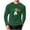 #0053-Army Green, variant on Betivan Men's Waffle Knit T-shirt St. Patrick's Day Printed Long Sleeve Crew Neck Top Loose Elastic Fitness for Home Gym Training Holiday Party