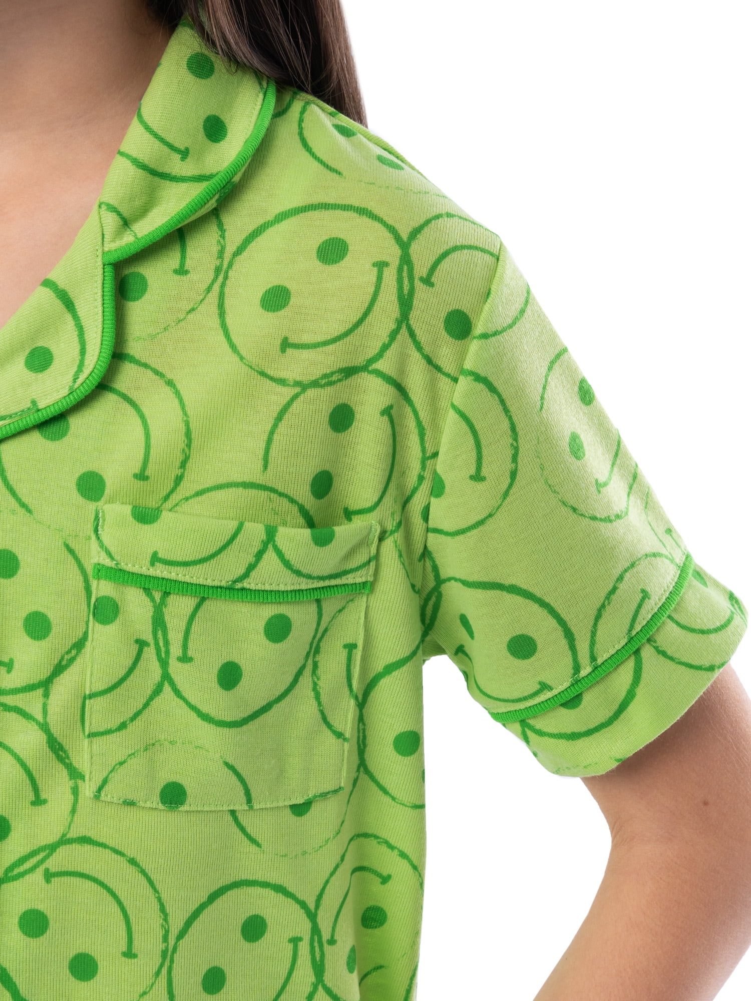 Fruit of the Loom Energize Girl's Lose Fit Short Sleeve Top & Short Pajama Sleep Set, Sizes 4/5-14/16
