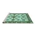 thumbnail image 2 of Ahgly Company Machine Washable Indoor Rectangle Oriental Turquoise Blue Traditional Area Rugs, 5' x 7', 2 of 4