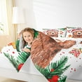 thumbnail image 4 of jejeloiu Kawaii Xmas Bear Bedding Comforter Set,Cute Cartoon Gingerbread Man Twin Comforter Sets,Happy New Year Bedding Set For Kids Girl,Super Cozy Room Decor Reversible,2-Piece, 4 of 8