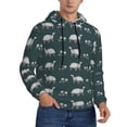 thumbnail image 2 of Haiem Turtle Chrysanthemum Patterned Men's Hoodie with Kangaroo Pocket - Ideal Pullover Sweatshirt for Daily Wear, Travel, and Home-Small, 2 of 7