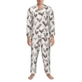 thumbnail image 3 of Susaid Chickens Print Men's Long Sleeve Pajama Set, Two-Piece Button-Down Loungewear PJs Set, Comfortable Sleepwear for Relaxation-Small, 3 of 7