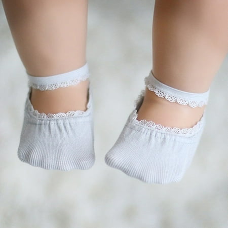 

Mnycxen Infant Newborn Baby Girl Kids Lace Inside Solid Ankle Socks