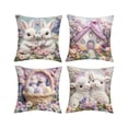 thumbnail image 2 of AZXY Easter Decorative Throw Pillow Covers 18x18 Set of 4, Soft Flock Fabric Square Pillow Case, Farmhouse Outdoor Pillow Cover for Couch Sofa Bed Car Spring Easter Home Decor, 2 of 6