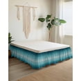 thumbnail image 2 of Turquoise Ombre Bed Skirt Queen Size 18&nbsp;Inch Drop, Modern Abstract Art Gradient Wrap Around Dust Ruffle Bedskirts, Wrinkle & Fade Resistant Easy Fit Bedskirt with Adjustable Elastic, 2 of 8