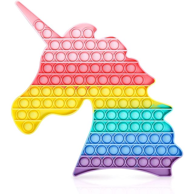 Big Pop Unicorn Fidget Toy, Rainbow Large Jumbo Poppers Bubbles Regalo para niñas, Juego gigante Juguete educativo sensorial para que los niños se mantengan ocupados y concentrados