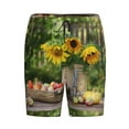 thumbnail image 4 of Gaeub Vintage Wooden Bucket Printed Men's Short Pajama Pants, Lightweight Lounge & Sleep Bottoms Keep You Cool - Large, 4 of 9