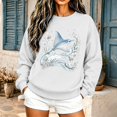thumbnail image 2 of WEIWEN Crewneck Sweatshirt for Women Loose Fit Ocean Life Sea Whale Beach 90s Vintage Graphic Long Sleeve Shirts for Women Dressy Casual Fall Sweaters Womens Clothes White, L, 2 of 5
