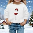 thumbnail image 2 of DHFJKG Boys Girls Santa Pullover For Kids Child Red Tall Glass Printed Round Neck Long Sleeved Loose Fit Top Hoodless Winter Casual Trendy Tops, 2 of 4