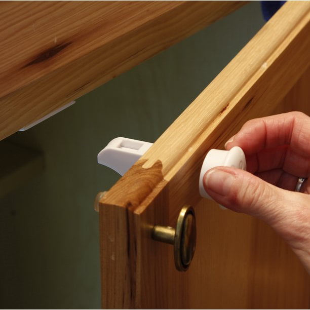 Jool Baby Magnetic Cabinet Locks with Adhesive, Easy Installation Tool - Child Proof Drawers - No Tools Or Screws Needed (12 Locks + 2 Keys)