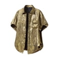 thumbnail image 5 of Tisuna Mens Shirts Short Sleeve Button Down Breathable Summer T-Shirts Mens Classic Collared Beach Shirts For Holiday Casual Wear Gold Size L, 5 of 6