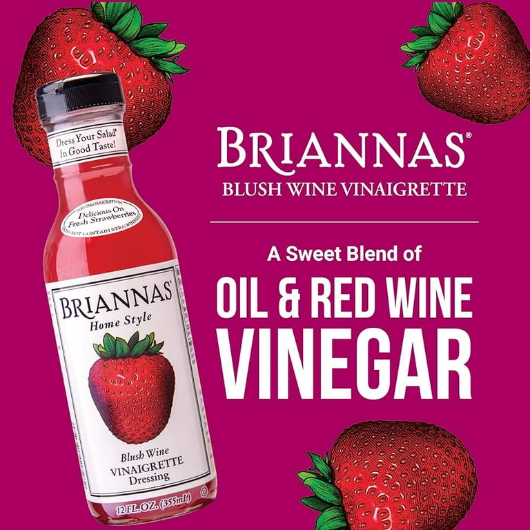 3 pack) Brianna's Home Style Blush Wine Vinaigrette Salad Dressing, 12 fl  oz - Walmart.com