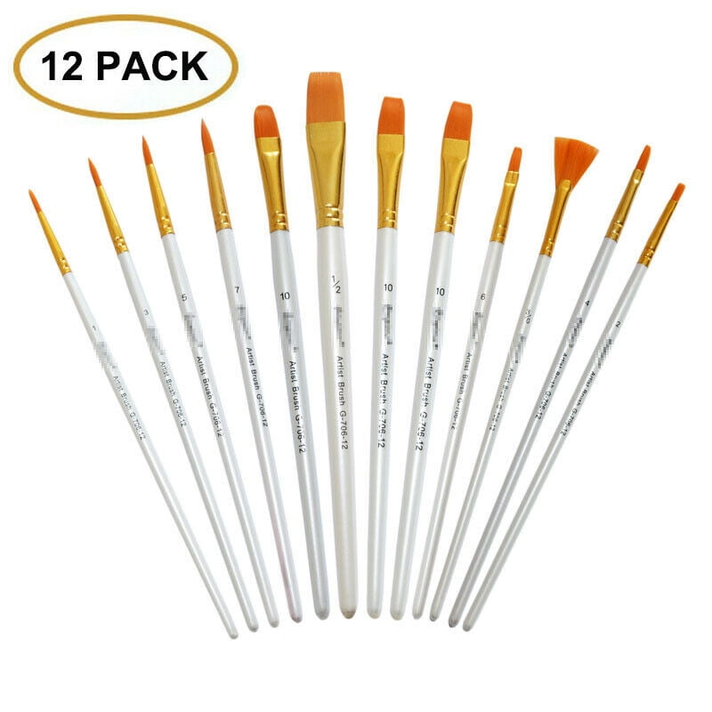 12PCS Set Artist Paint Brushes Set Art Painting Supplies Acrylic Oil