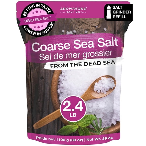 Aromasong Coarse Sea Salt 2.4 lb | 100% Mineral Salt, Natural salt for Cooking & Grinder Refill