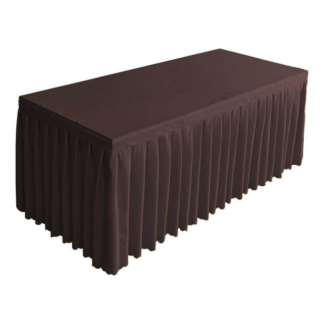 Jupe de Table de Conférence Couleur Unie, Nappe Décorative en Polyester, Bords Plissés, Banquet, Mariage